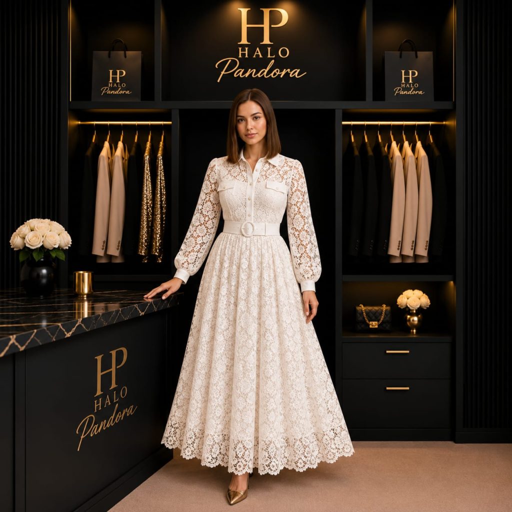 Lace Shirt Maxi Dress