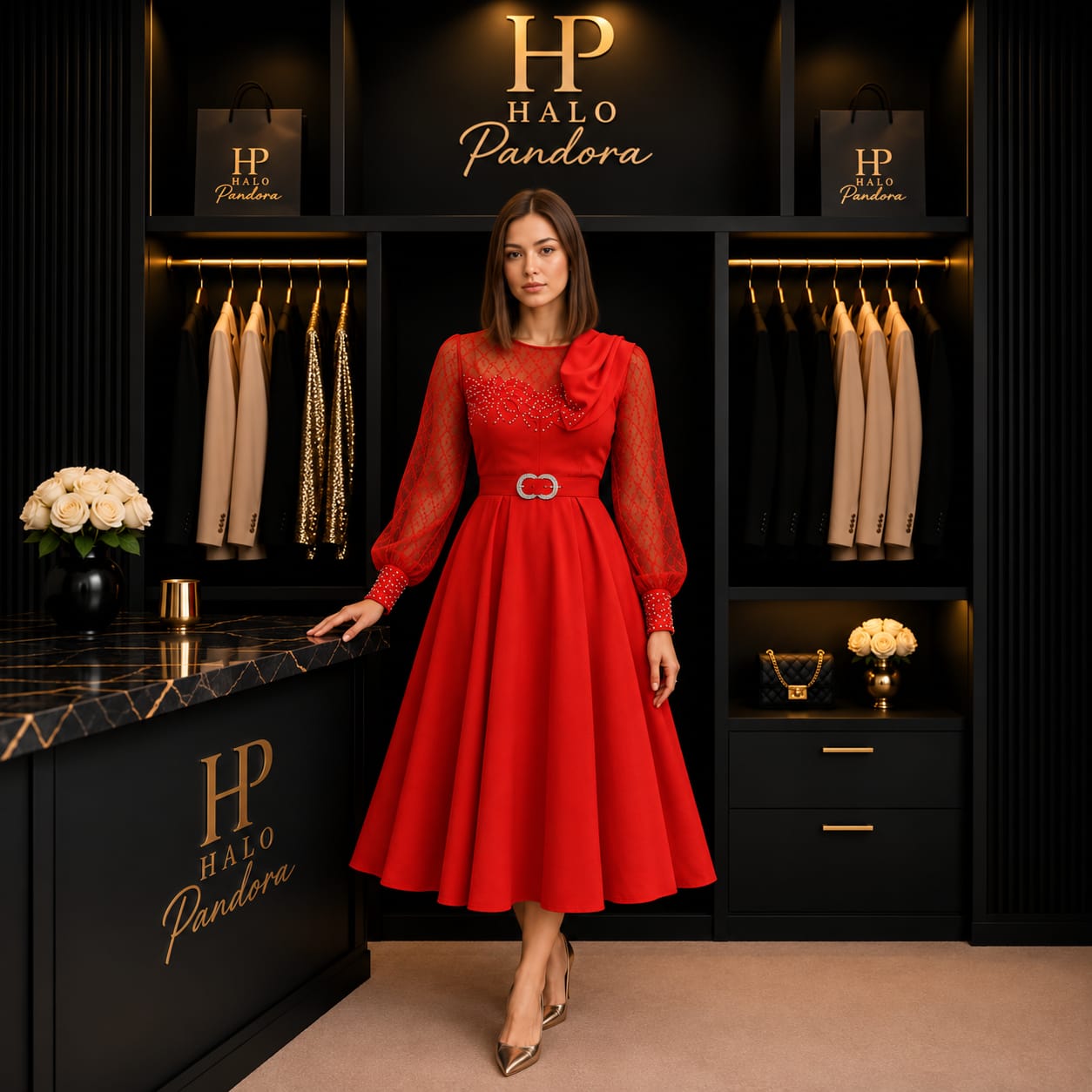 Red Midi Dress
