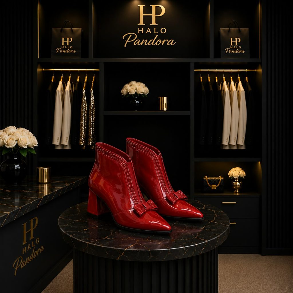 Ruby Red Bow Boots